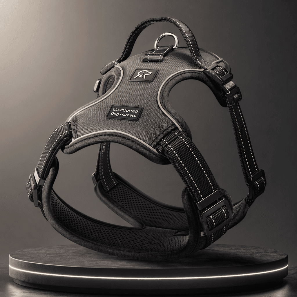 Wild One NeoPaw Cushioned Harness – Futuristic Comfort and Control for Cyberpunk City Dogs